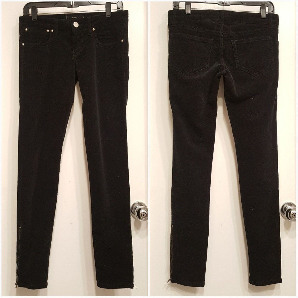 Skinny zipper ankle jeans